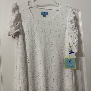 CeCe Ultra White Eyelet Dress